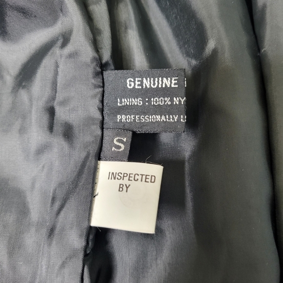 Winlet Long Leather Jacket. Black Paisley Size Small. - Picture 16 of 16